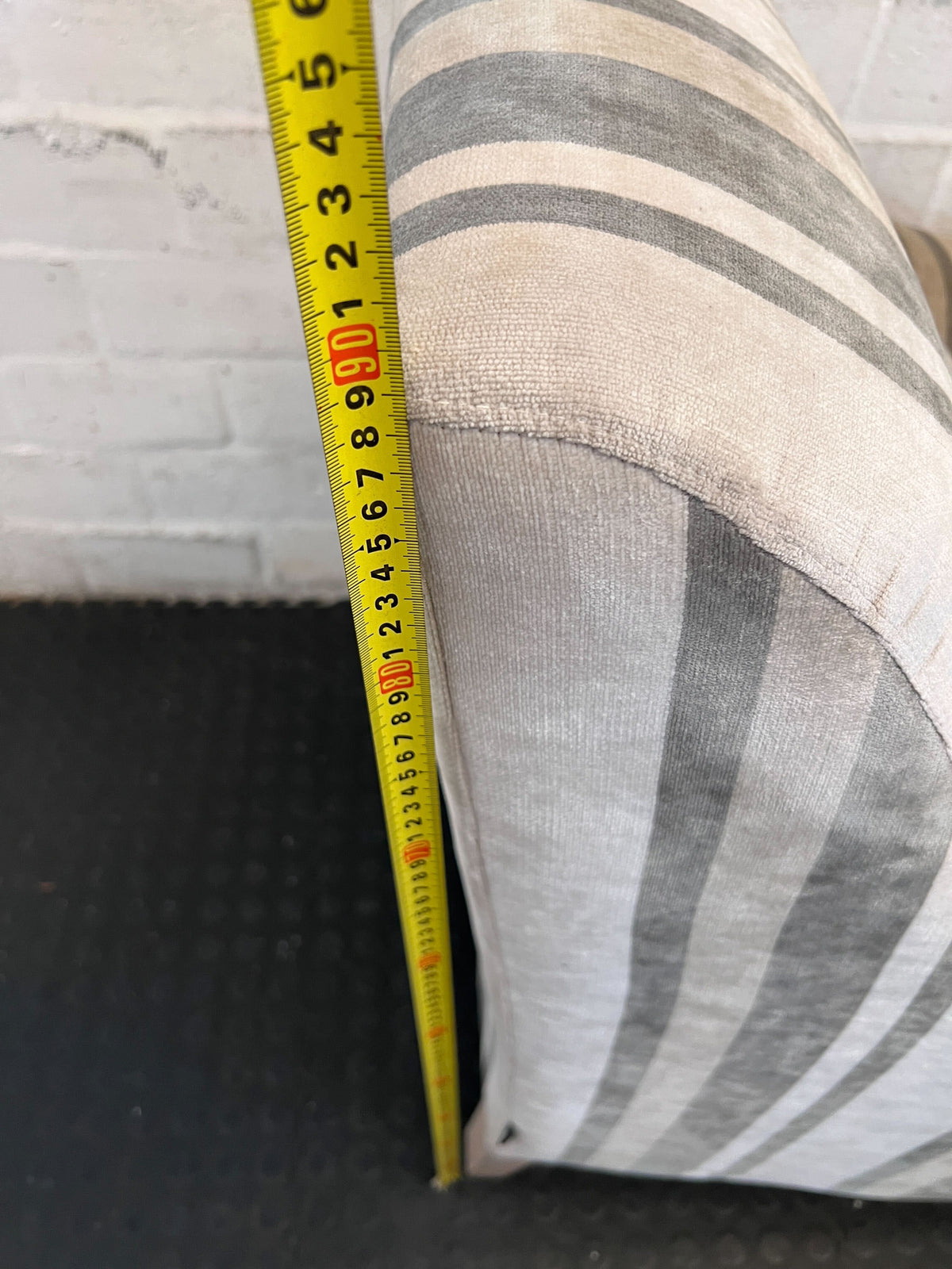 Charming Striped Armchair with Lumbar Cushion