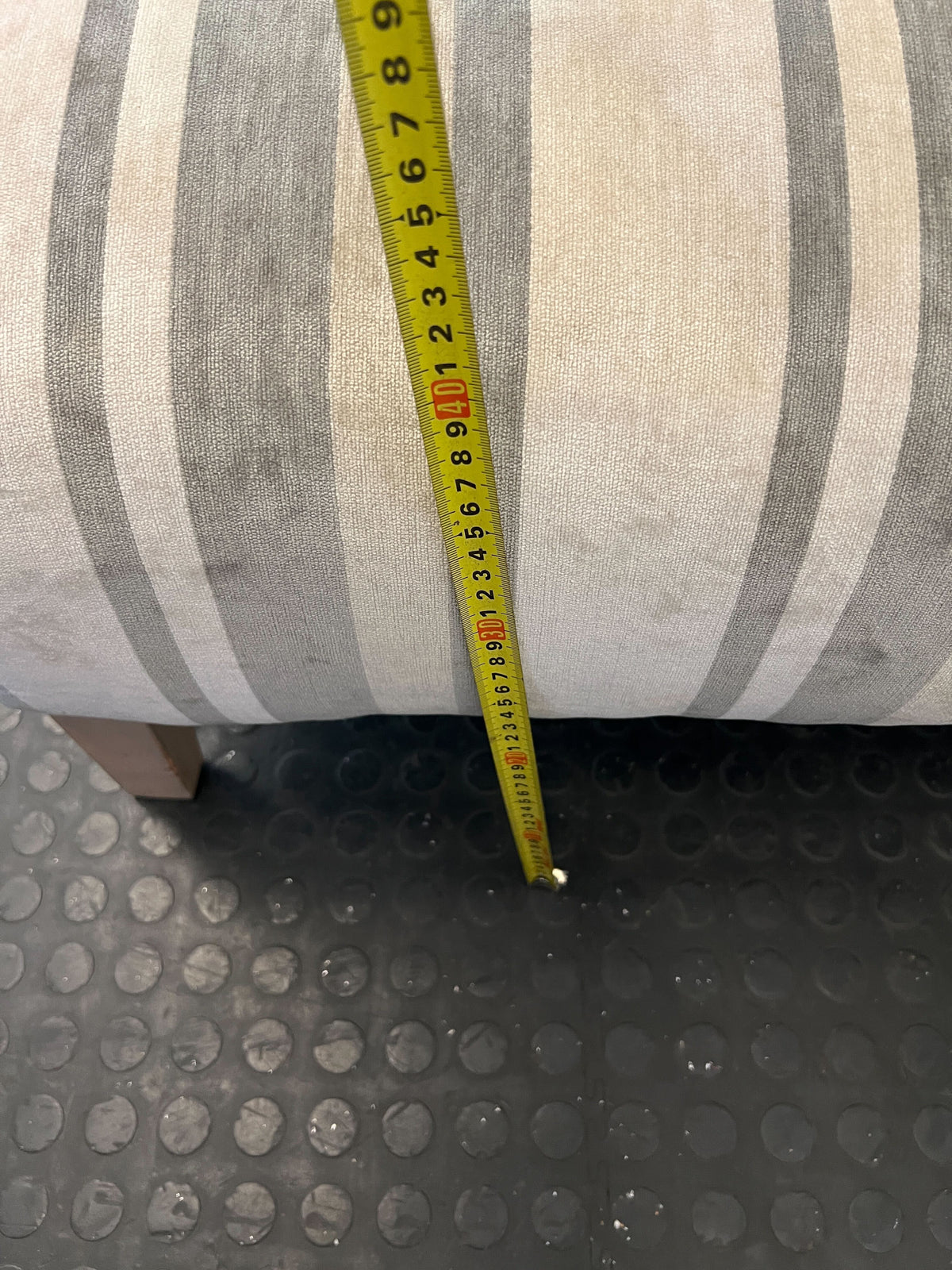 Charming Striped Armchair with Lumbar Cushion