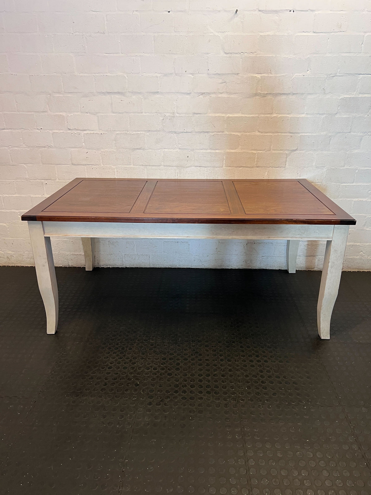 Charming Two-Tone Panel Top Dining Table - 2ndhandwarehouse.com