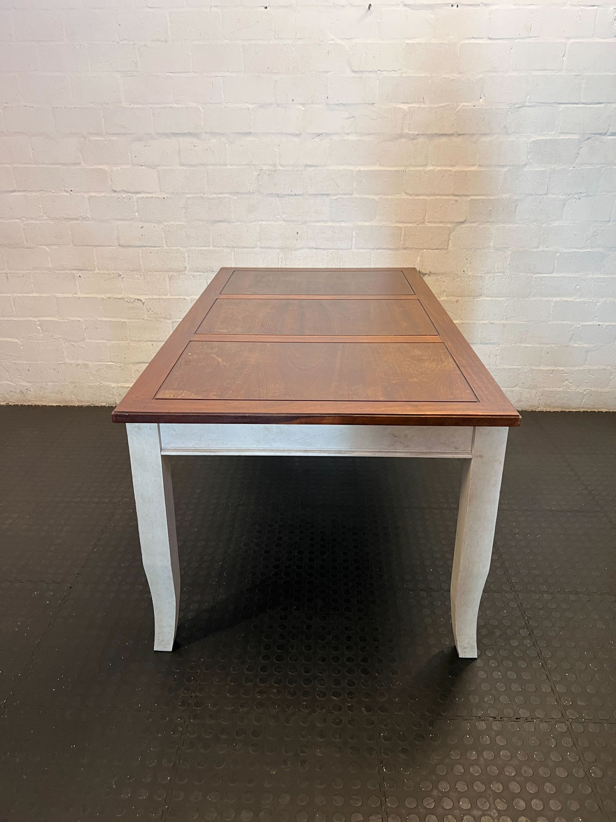 Charming Two-Tone Panel Top Dining Table - 2ndhandwarehouse.com