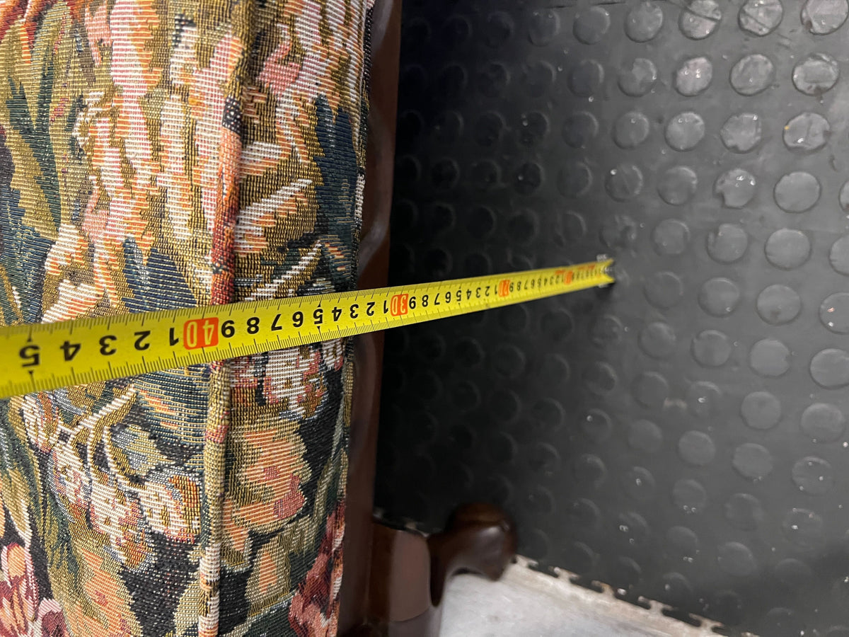 Charming Vintage Floral Armchair with Wooden Frame - REDUCED