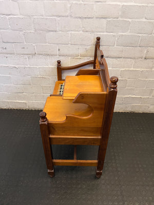 Charming Vintage Mahogany Bench with Storage, Minor Wear