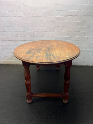 Charming Vintage Oval Wooden Dining Table- Some scratches an fading on the top of table