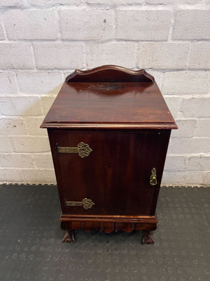 Charming Vintage Wooden Side Cabinet with Ornate Brass Hardware