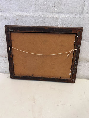 Charming Framed Landscape Painting in Rustic Wooden Frame - 2ndhandwarehouse.com