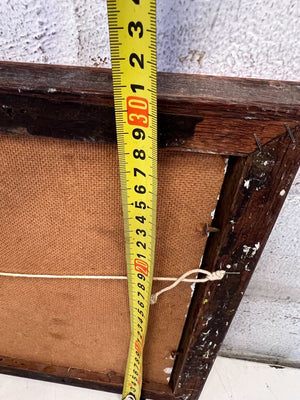 Charming Framed Landscape Painting in Rustic Wooden Frame - 2ndhandwarehouse.com