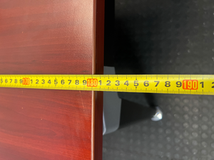 Cherry Wood Finish Boardroom Table with Black Metal Frame - 2ndhandwarehouse.com