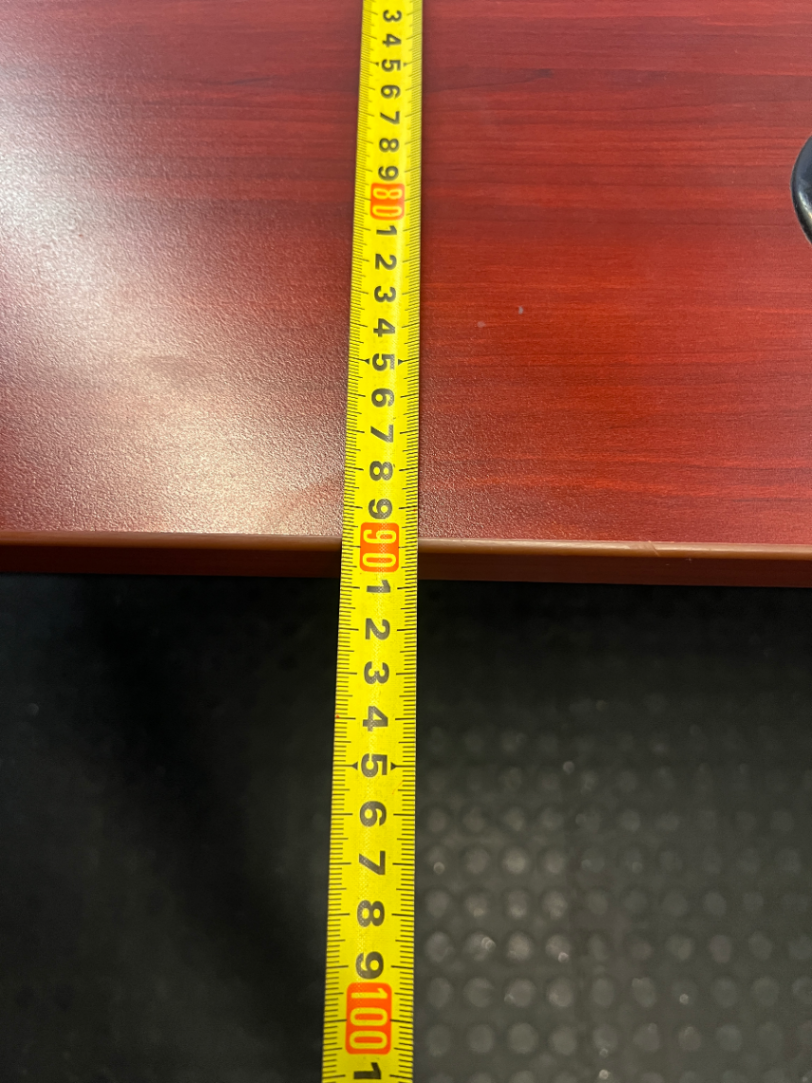 Cherry Wood Finish Boardroom Table with Black Metal Frame - 2ndhandwarehouse.com