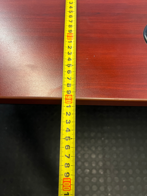 Cherry Wood Finish Boardroom Table with Black Metal Frame - 2ndhandwarehouse.com