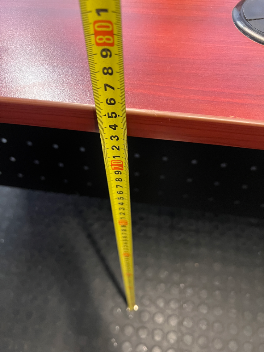 Cherry Wood Finish Boardroom Table with Black Metal Frame - 2ndhandwarehouse.com