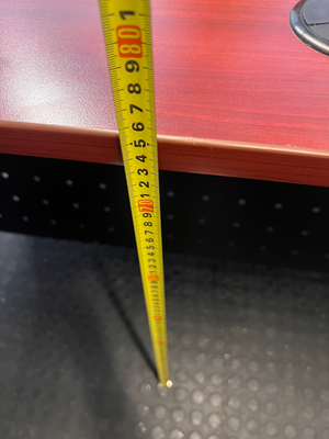 Cherry Wood Finish Boardroom Table with Black Metal Frame - 2ndhandwarehouse.com