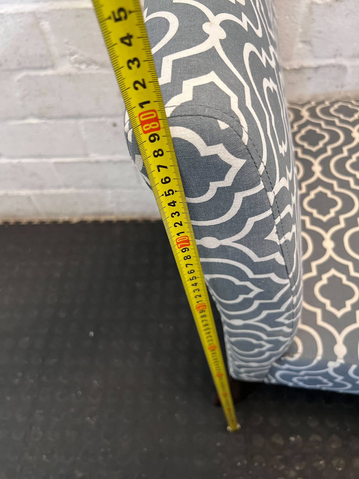 Chic Grey & White Geometric Slipper Chair