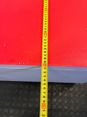 Chic Red and White Coffee Table with Minimal Wear