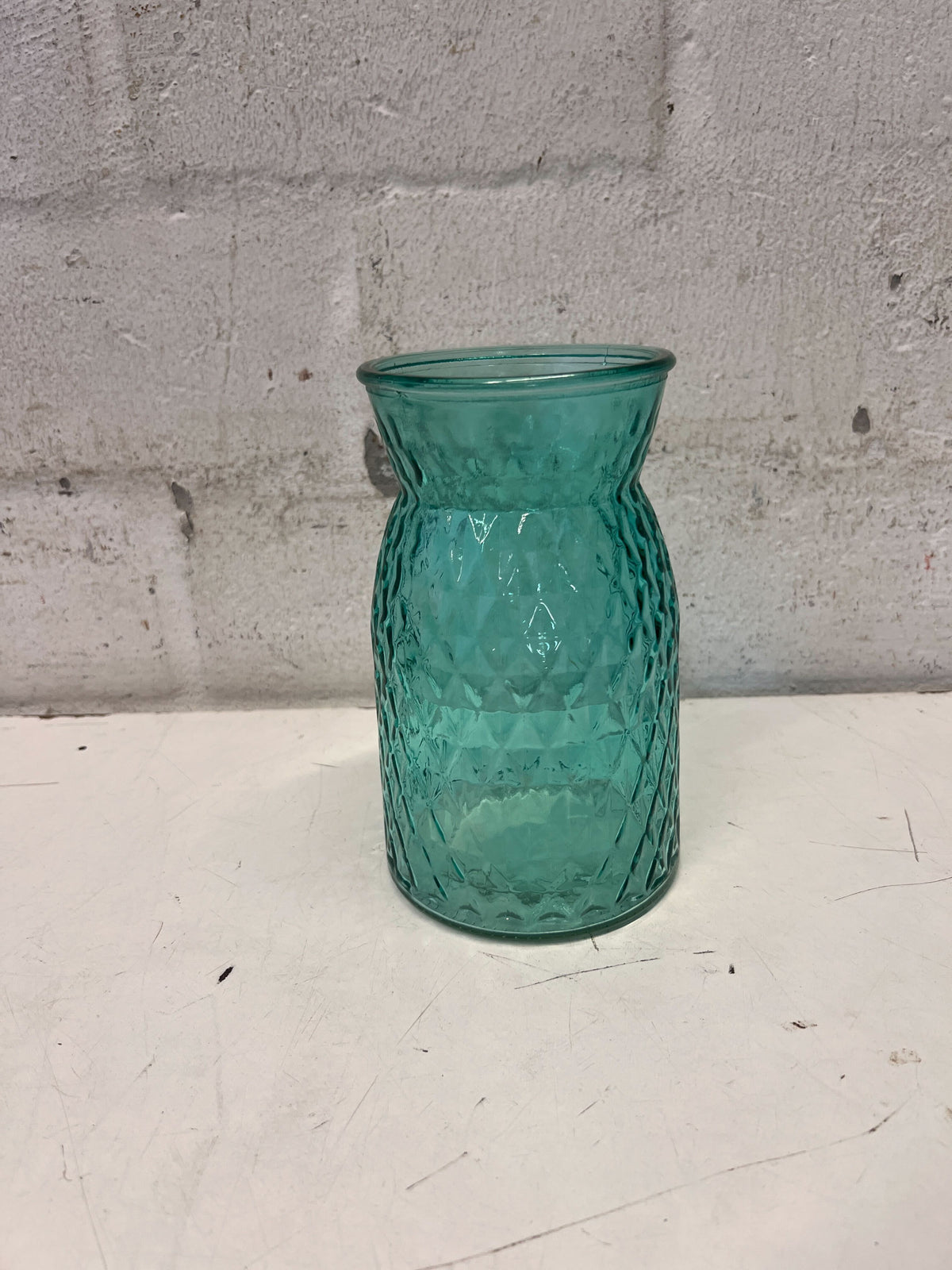 Chic Teal Textured Glass Vase - 2ndhandwarehouse.com