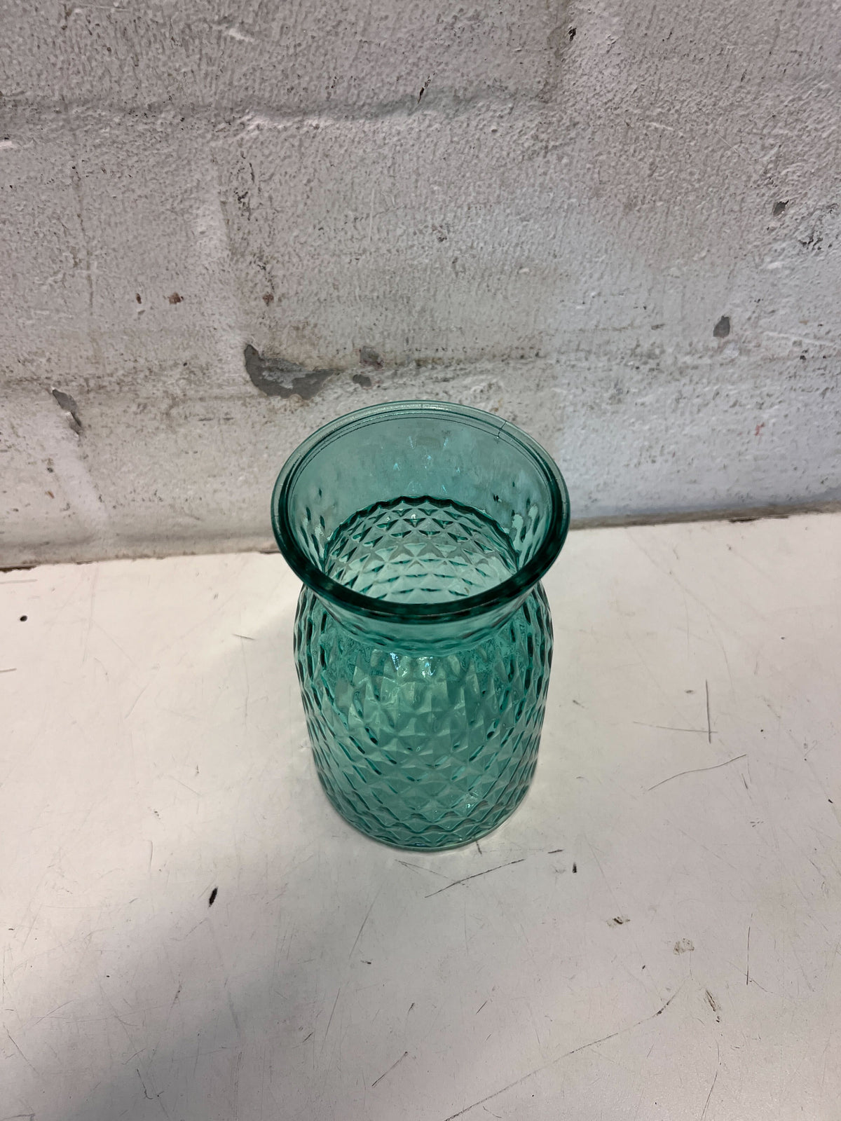 Chic Teal Textured Glass Vase - 2ndhandwarehouse.com
