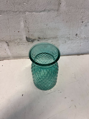 Chic Teal Textured Glass Vase - 2ndhandwarehouse.com