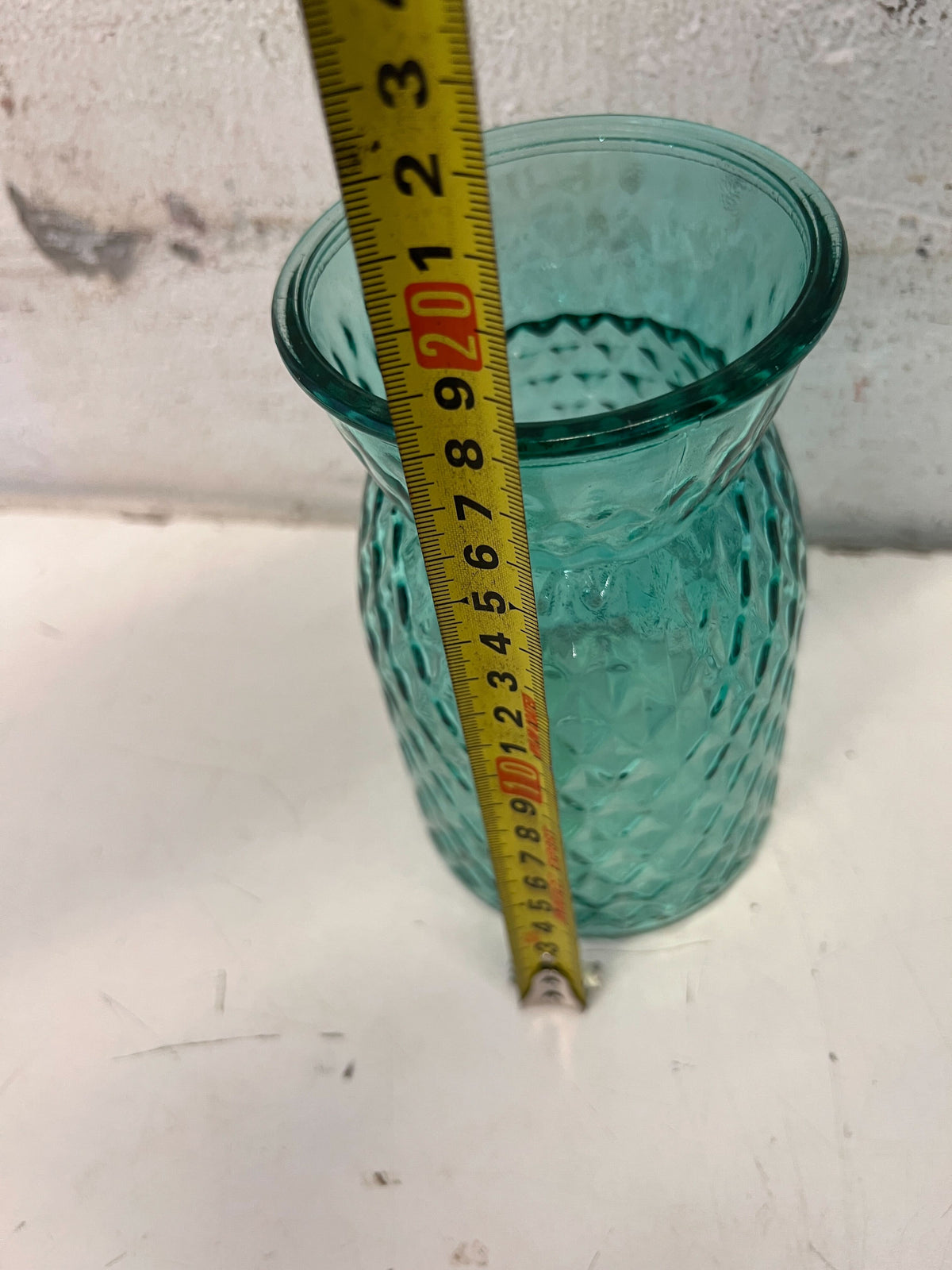Chic Teal Textured Glass Vase - 2ndhandwarehouse.com