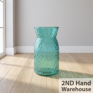 Chic Teal Textured Glass Vase - 2ndhandwarehouse.com