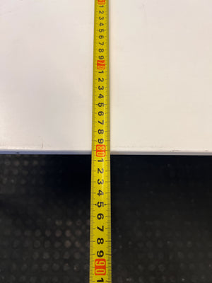 Chic White Rectangular Table with Natural Wood Legs – Minor Wear - REDUCED