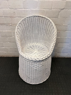 Chic White Wicker Rattan Accent Chair - 2ndhandwarehouse.com