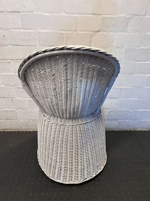 Chic White Wicker Rattan Accent Chair - 2ndhandwarehouse.com