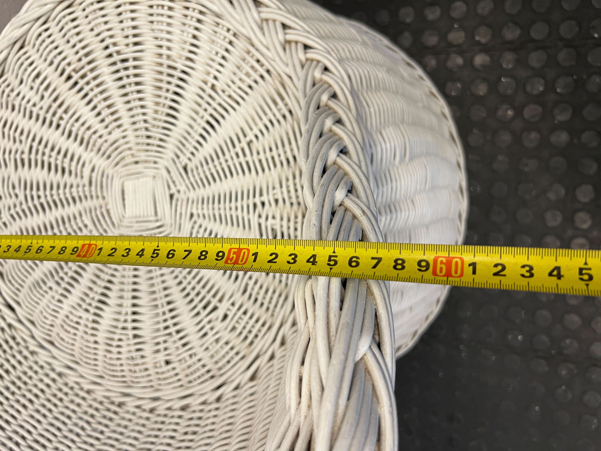 Chic White Wicker Rattan Accent Chair - 2ndhandwarehouse.com