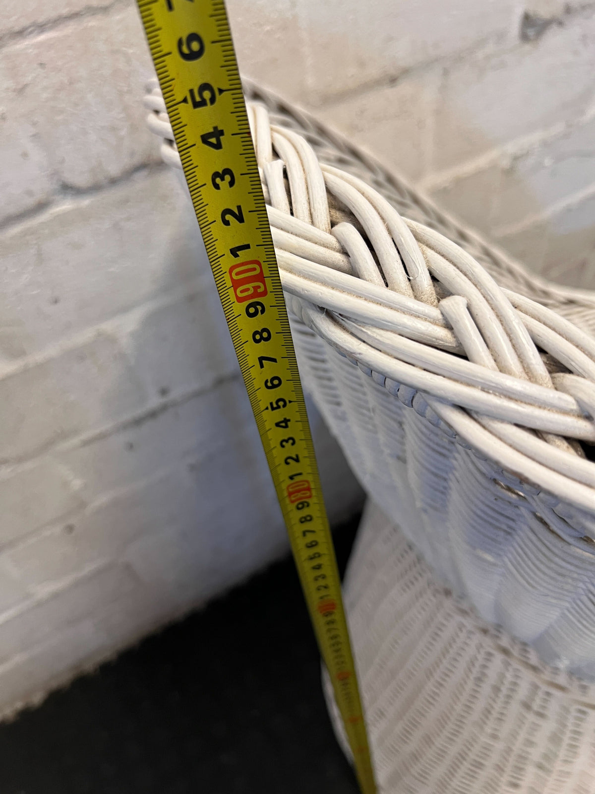 Chic White Wicker Rattan Accent Chair - 2ndhandwarehouse.com