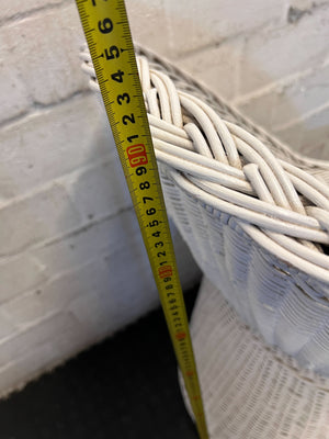 Chic White Wicker Rattan Accent Chair - 2ndhandwarehouse.com