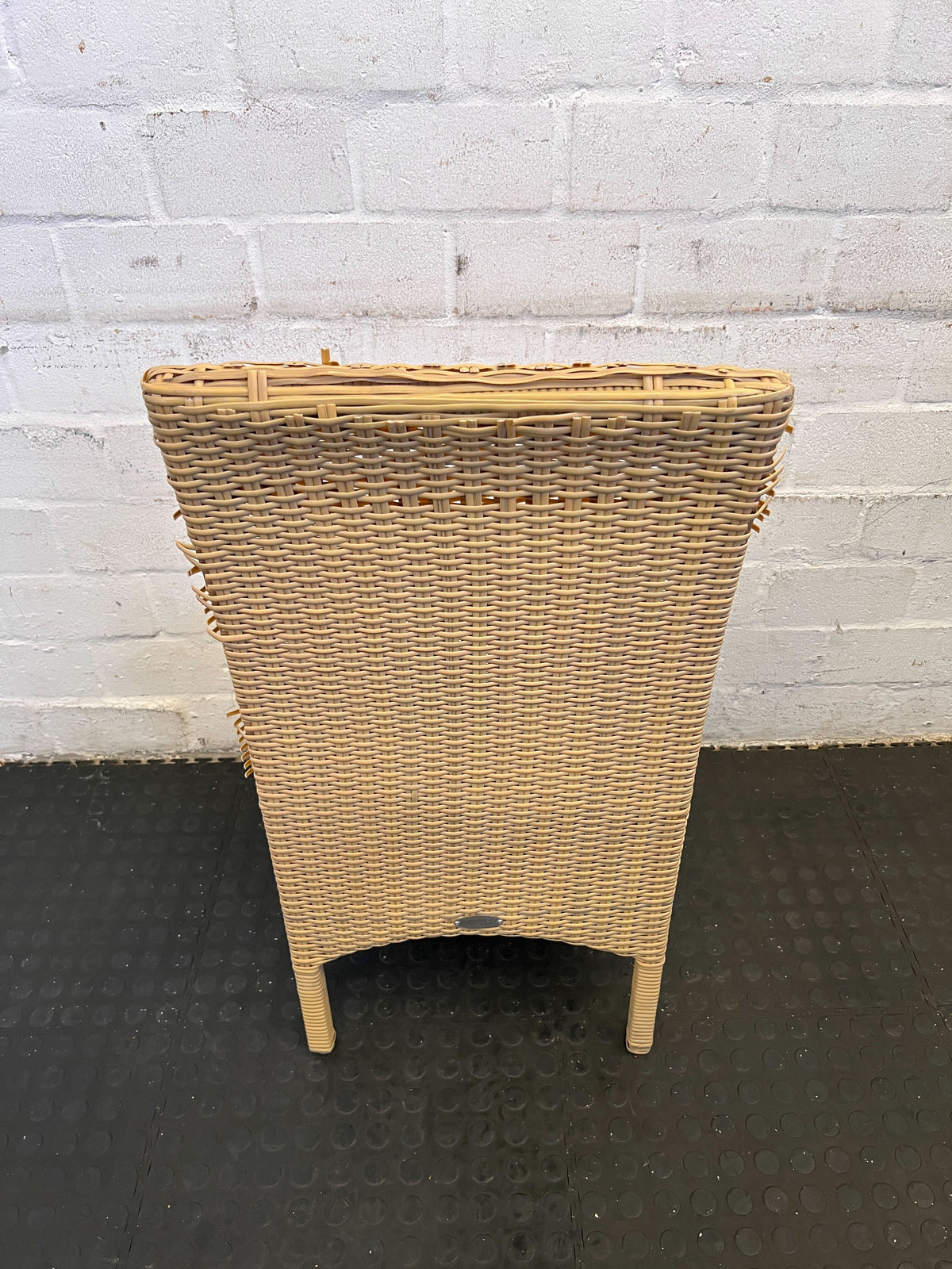 Chic Woven Rattan Dining Chair - Light Brown - Heavy Wear