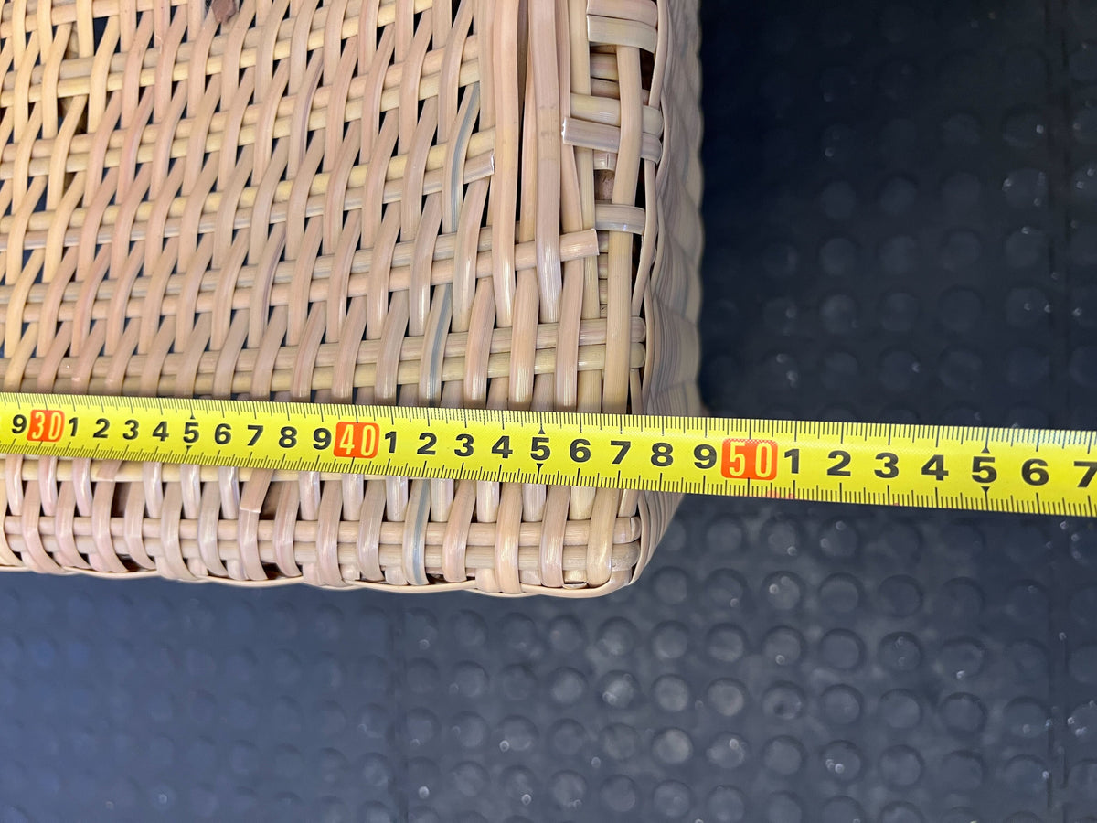 Chic Woven Rattan Dining Chair - Light Brown - Heavy Wear