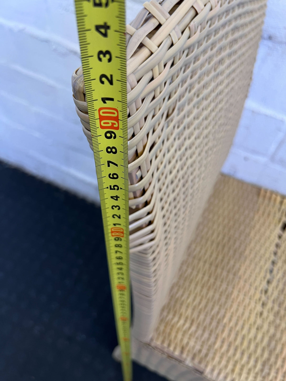 Chic Woven Rattan Dining Chair - Light Brown - Heavy Wear