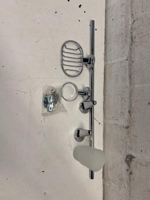 Chrome Finish Wall Mounted Bathroom Rail with Accessories