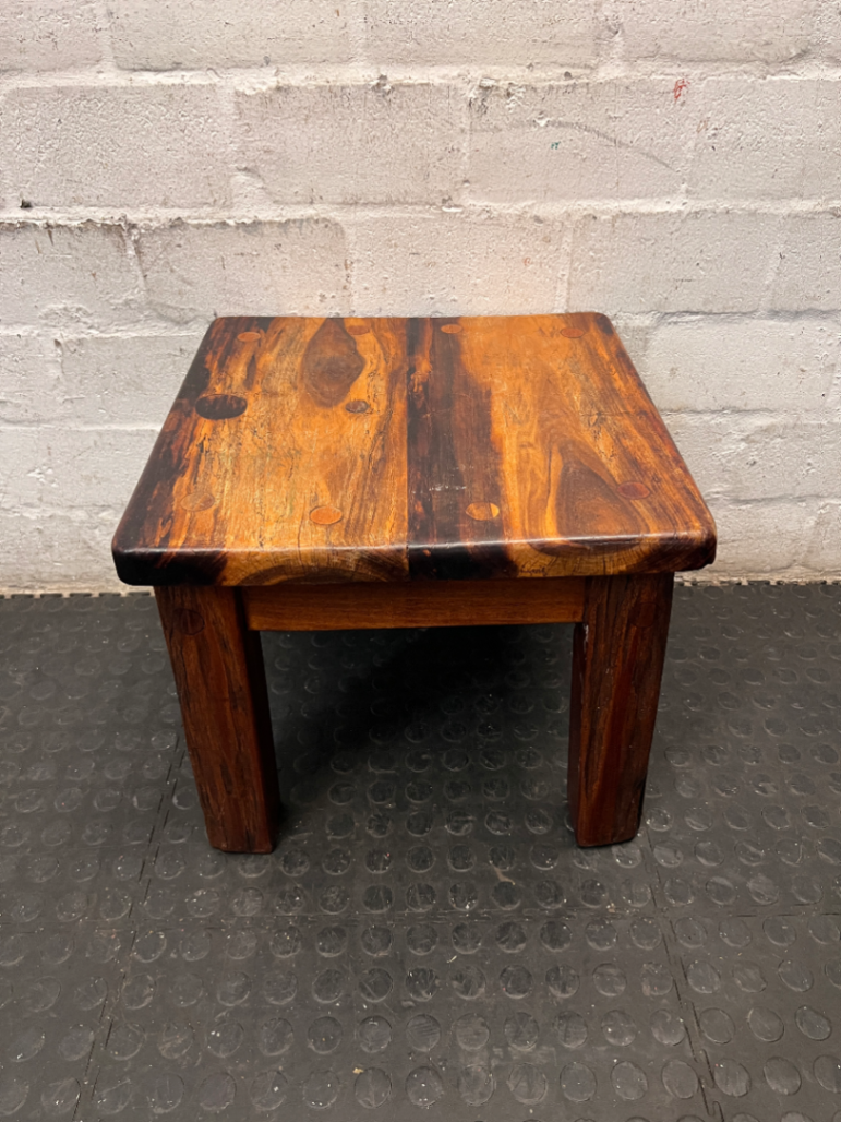 Chunky Rustic Wooden Side Table — Good Working Order