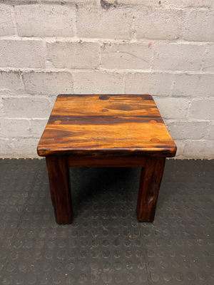Chunky Rustic Wooden Side Table — Good Working Order