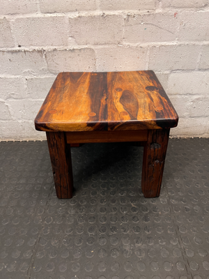 Chunky Rustic Wooden Side Table — Good Working Order