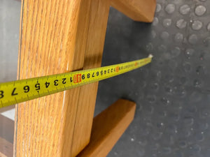 Chunky Wooden Side Table with Glass Inset - 2ndhandwarehouse.com