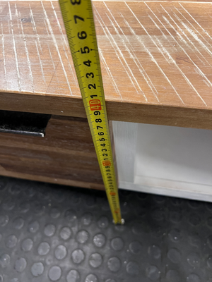 Cielo Rustic Wood and Off-White Coffee Table — Slight Marks on Surface