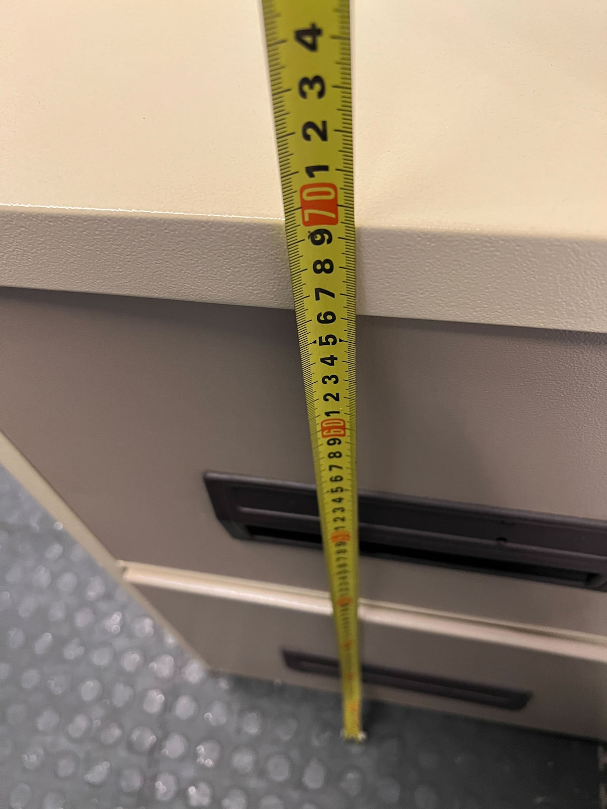 Beige Metal Filing Cabinet with Minor Imperfections