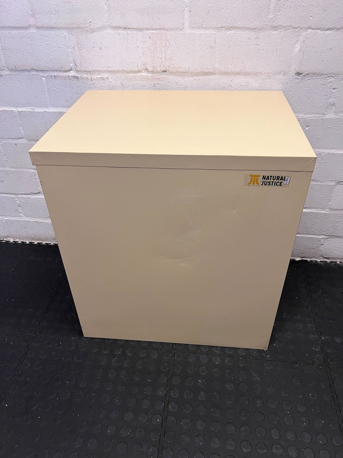 Beige Metal Filing Cabinet with Minor Imperfections
