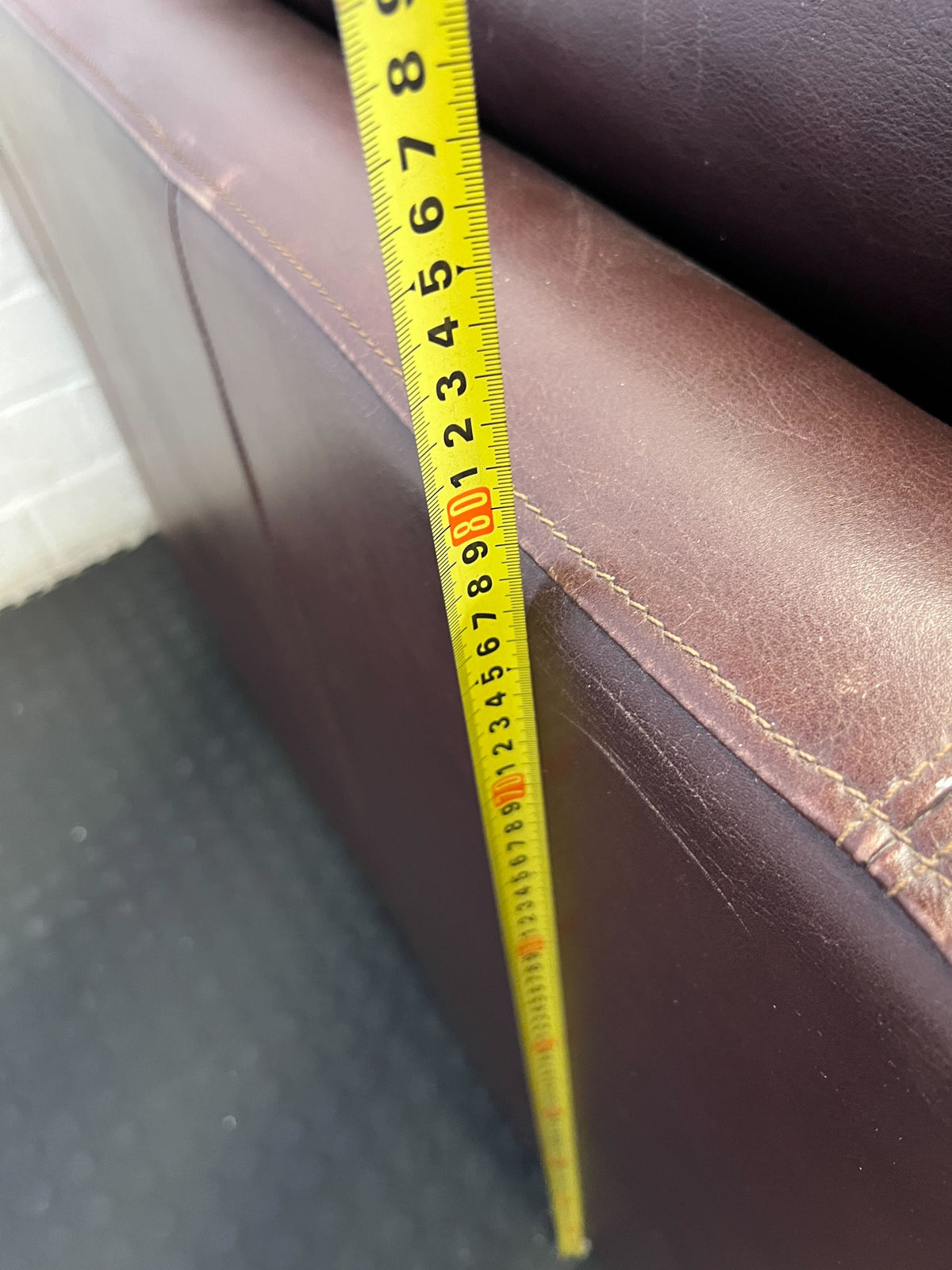 Classic Brown Leather 2-Seater Sofa with Stud Detail