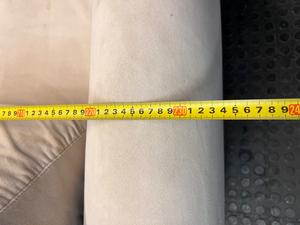 Classic Cream 2 Seater Couch with Low Profile Frame — Well Used Condition