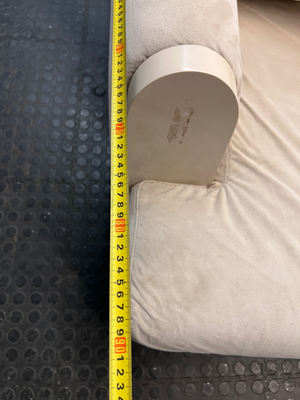 Classic Cream 2 Seater Couch with Low Profile Frame — Well Used Condition