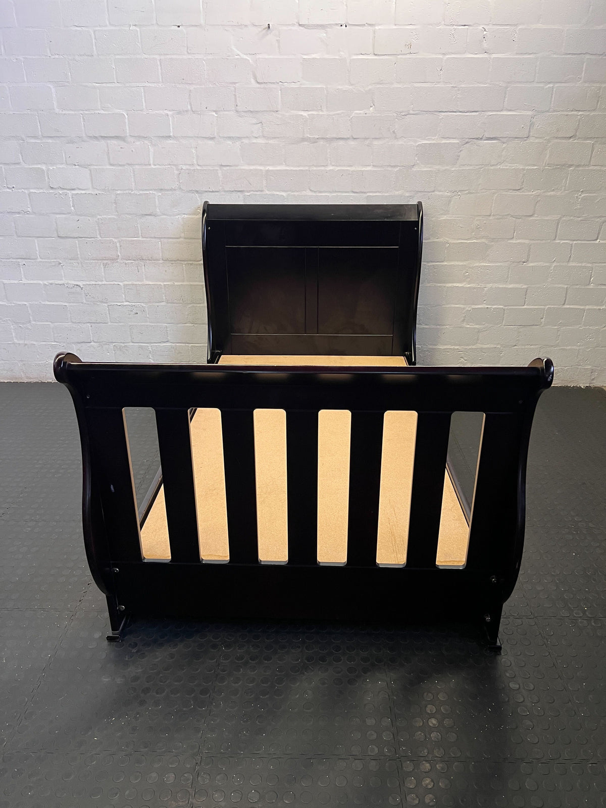 Classic Dark Sleigh Bed Frame