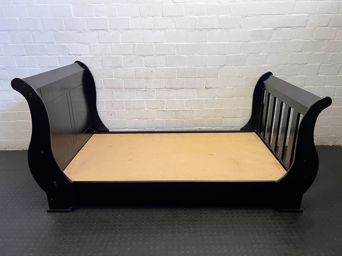Classic Dark Sleigh Bed Frame