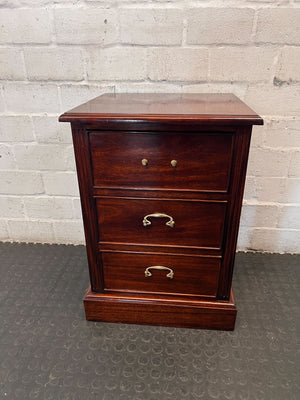 Classic Dark Wood 3-Drawer Bedside Cabinet ✨