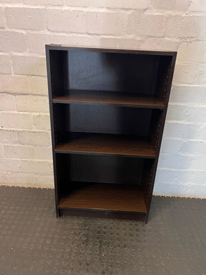 Classic Dark Wood Finish 4-Shelf Bookcase- some damage 60 by 30