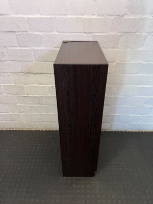 Classic Dark Wood Finish 4-Shelf Bookcase- some damage 60 by 30