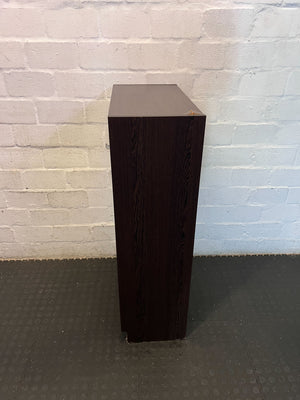 Classic Dark Wood Finish 4-Shelf Bookcase- some damage 60 by 30