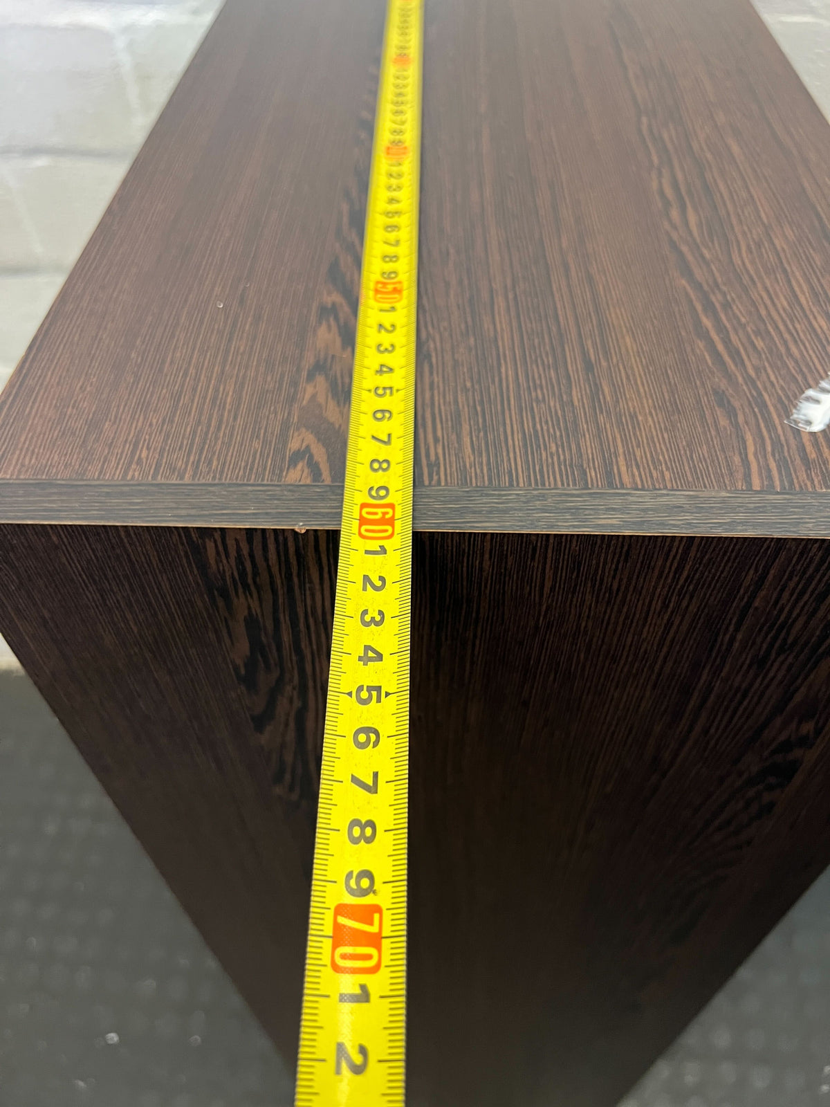 Classic Dark Wood Finish 4-Shelf Bookcase- some damage 60 by 30