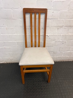 Classic High-Back Wooden Dining Chair with Padded Seat - 2ndhandwarehouse.com